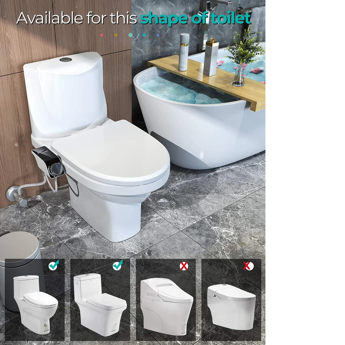 Bidet Toilet Seat Attachment Non-Electric Self-Cleaning Dual Nozzles Wash Hot Cold Mixer Water Lady Bathroom Accessories Sprayer