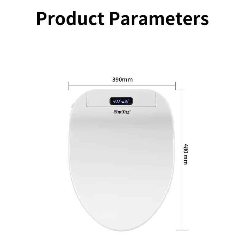 Smart bathroom toilet seat with remote control, heated seat, slow closing, drying, warm water, night light, WC smart sensor seat