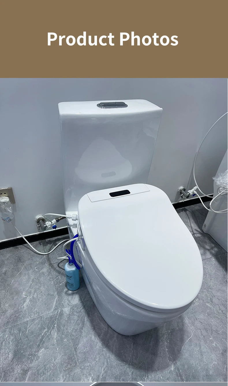 Smart bathroom toilet seat with remote control, heated seat, slow closing, drying, warm water, night light, WC smart sensor seat