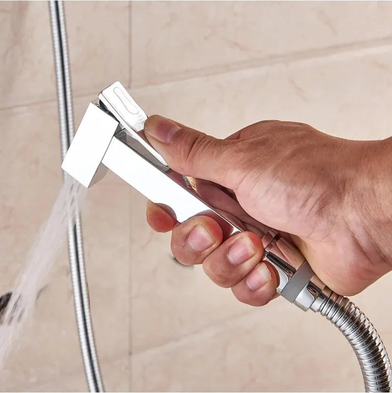 Brass Bidet Faucet Single Cold Water Tap Handheld Bidet Spray Shower Set Toilet Shattaf Sprayer Douche Hygienic Shower Black