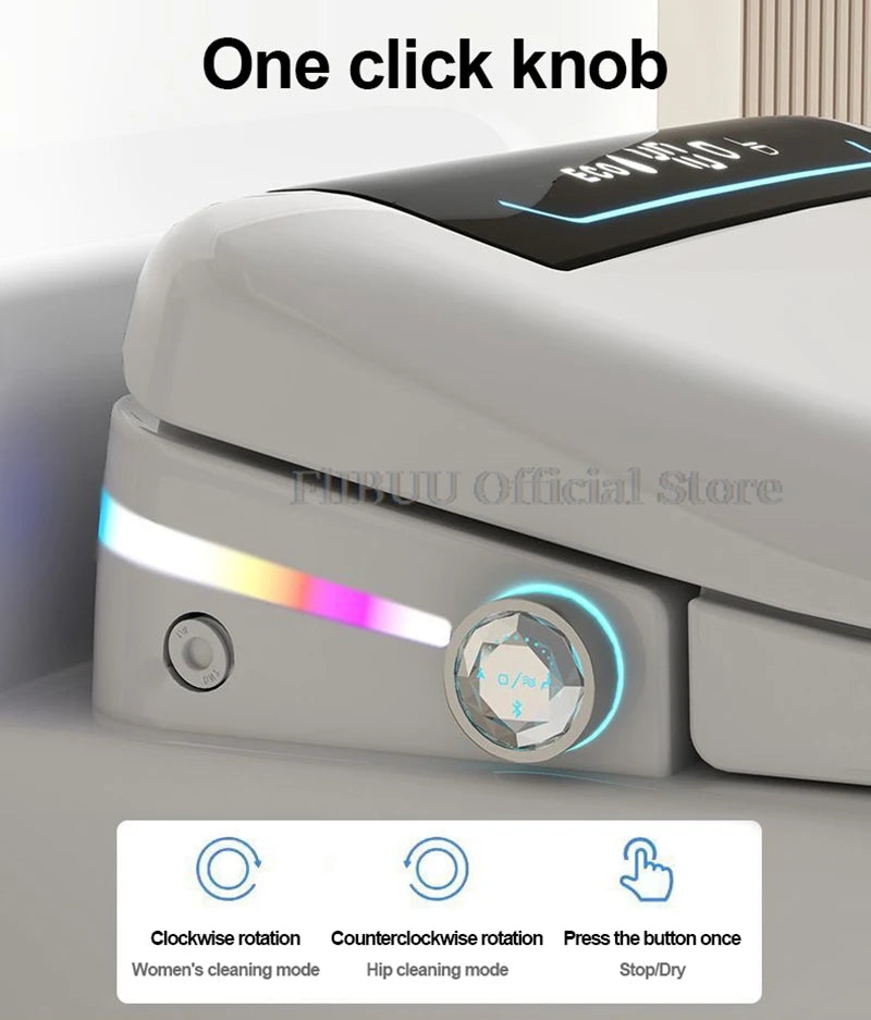 Smart Bidet Toilet Seat Cover with Wireless Remote Multiple Spray Modes Heated Seat Warm Water Air Dryer Toilet Lid Elongated