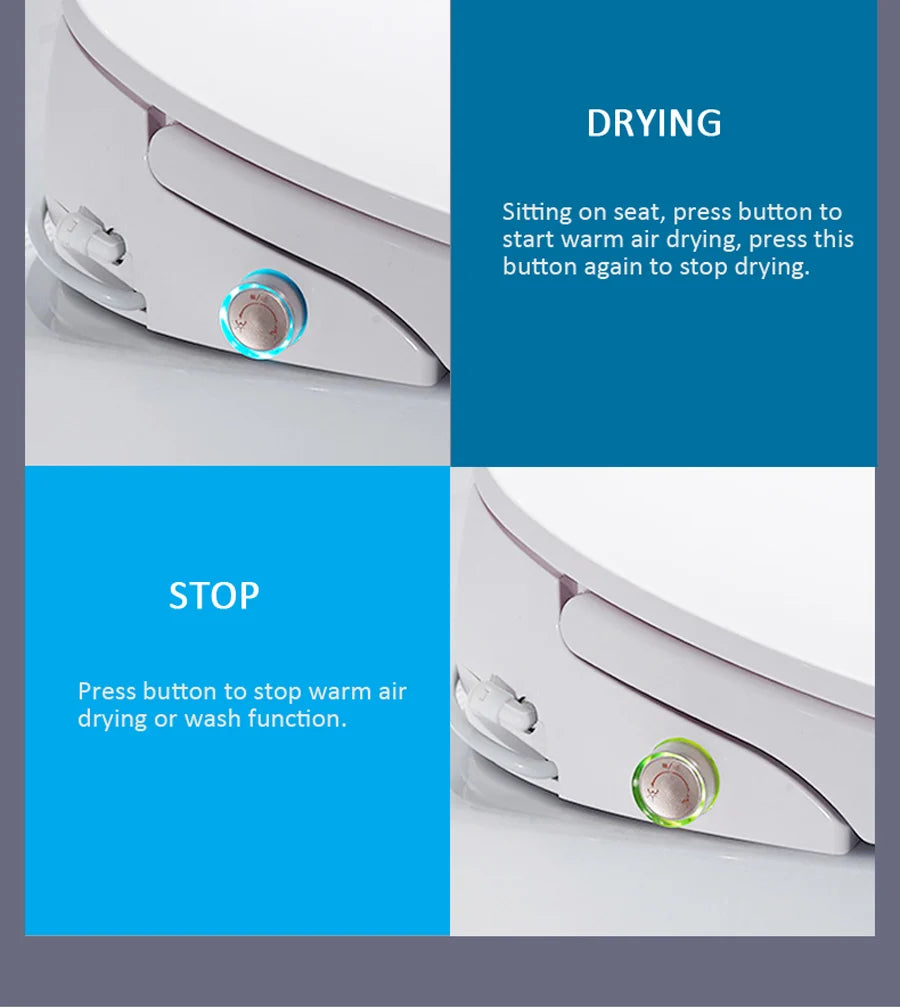 EcoFresh Round shape Smart toilet seat Electric Bidet cover intelligent bidet heat clean dry Massage care for child woman