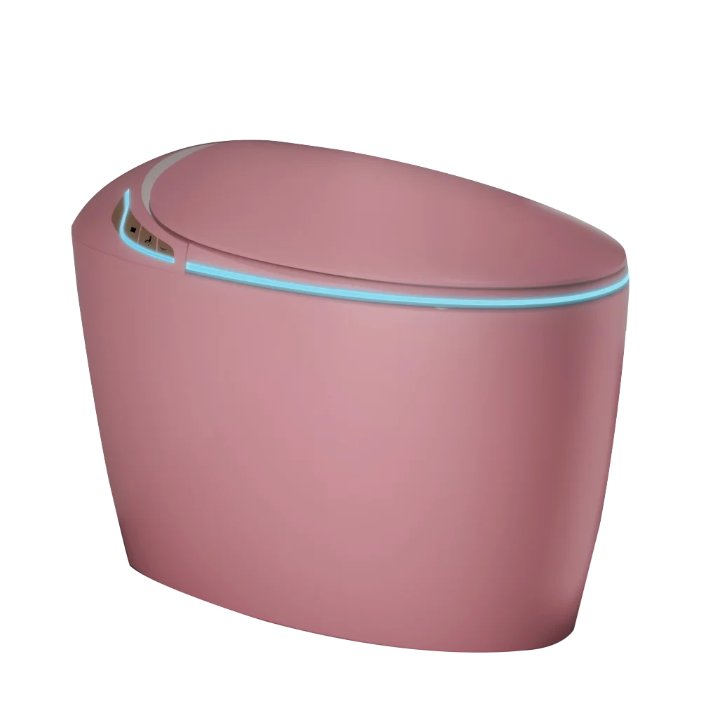 Unique Smart Toilet with Built In Bidet, Intelligent One Piece Toilet For Modern Bathroom, Auto Open/Close Seat, Foot Sensor