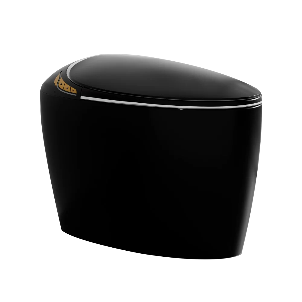 Unique Smart Toilet with Built In Bidet, Intelligent One Piece Toilet For Modern Bathroom, Auto Open/Close Seat, Foot Sensor