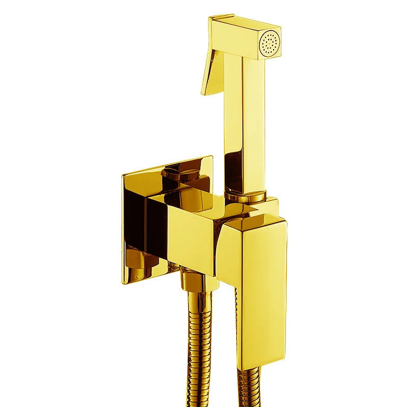 Brass Bidet Faucet Single Cold Water Tap Handheld Bidet Spray Shower Set Toilet Shattaf Sprayer Douche Hygienic Shower Black