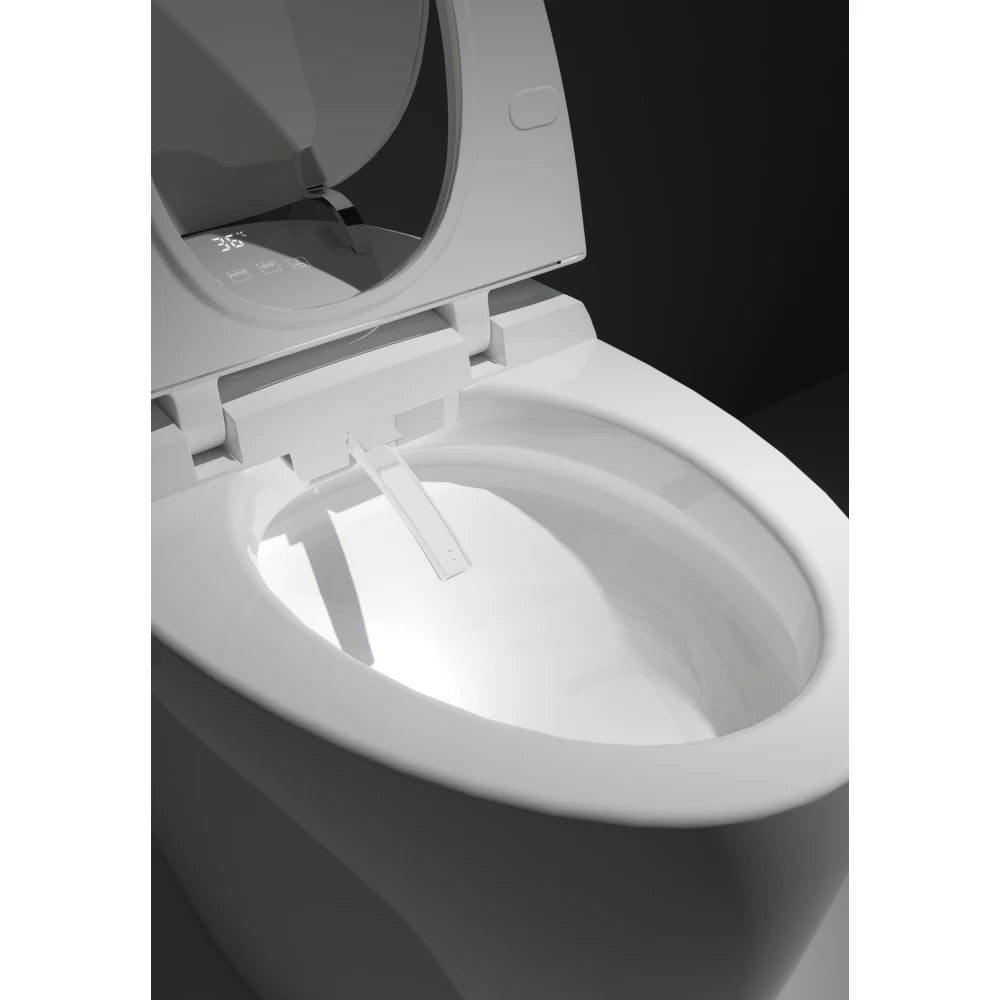 Unique Smart Toilet with Built In Bidet, Intelligent One Piece Toilet For Modern Bathroom, Auto Open/Close Seat, Foot Sensor