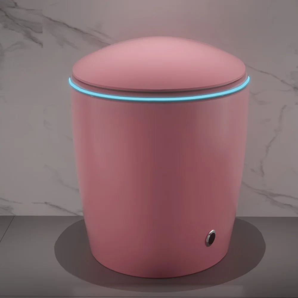 Unique Smart Toilet with Built In Bidet, Intelligent One Piece Toilet For Modern Bathroom, Auto Open/Close Seat, Foot Sensor
